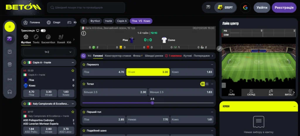 ставки на футбол у бк бетон